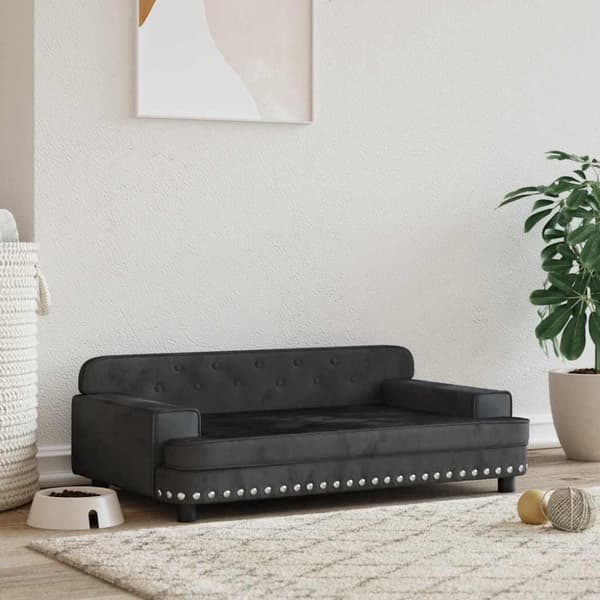 vidaXL Hundbädd svart 90x53x30 cm sammet
