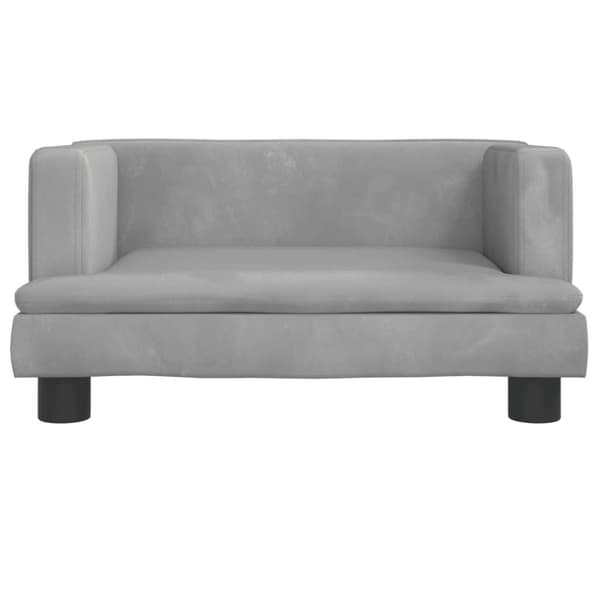 vidaXL hundeseng 60x40x30 cm velour lysegrå