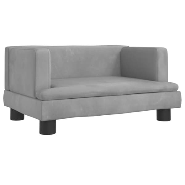 vidaXL hundeseng 60x40x30 cm velour lysegrå