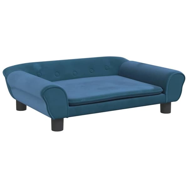 vidaXL hundeseng 70x48x22 cm velour blå