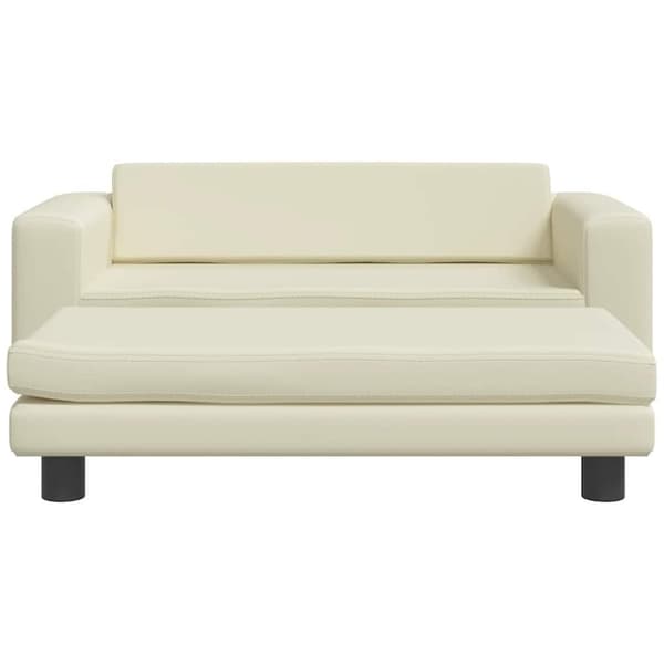 vidaXL hundeseng med forlængelse 100x50x30 cm kunstlæder cremefarvet
