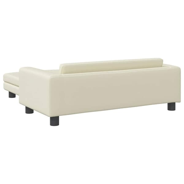 vidaXL hundeseng med forlængelse 100x50x30 cm kunstlæder cremefarvet