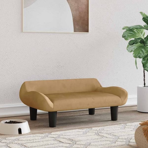 vidaXL hundeseng 70x40x24 cm velour brun