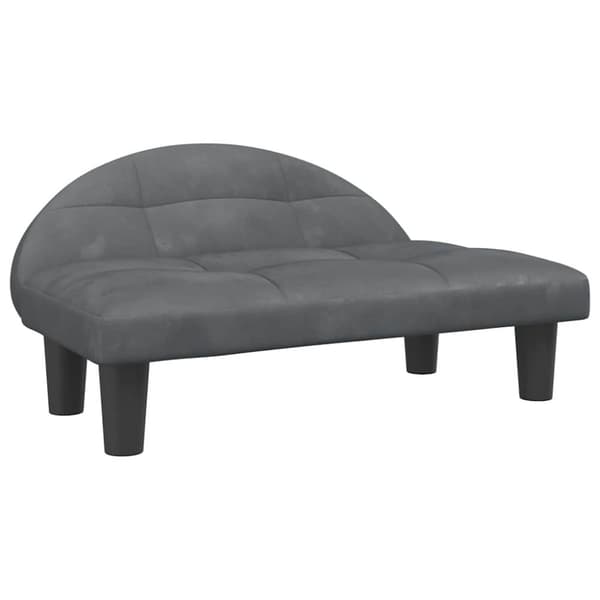vidaXL hundeseng 70x52x33 cm velour mørkegrå