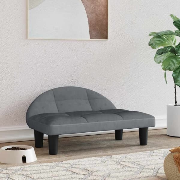 vidaXL hundeseng 70x52x33 cm velour mørkegrå