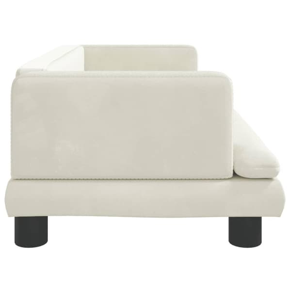vidaXL hundeseng 80x45x30 cm velour cremefarvet