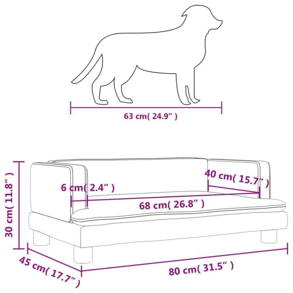 vidaXL hundeseng 80x45x30 cm velour cremefarvet