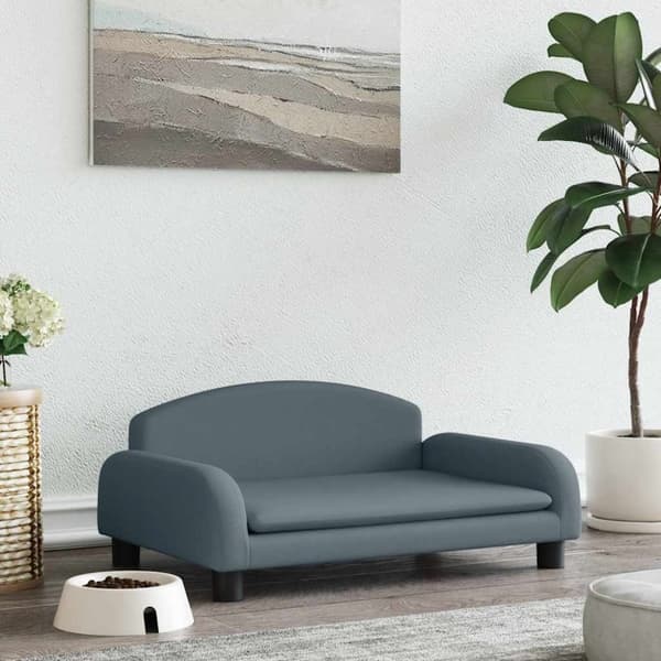 vidaXL hundeseng 70x45x30 cm stof mørkegrå