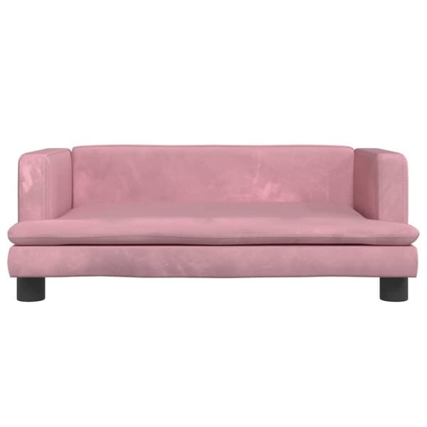 vidaXL Hundbädd rosa 80x45x30 cm sammet
