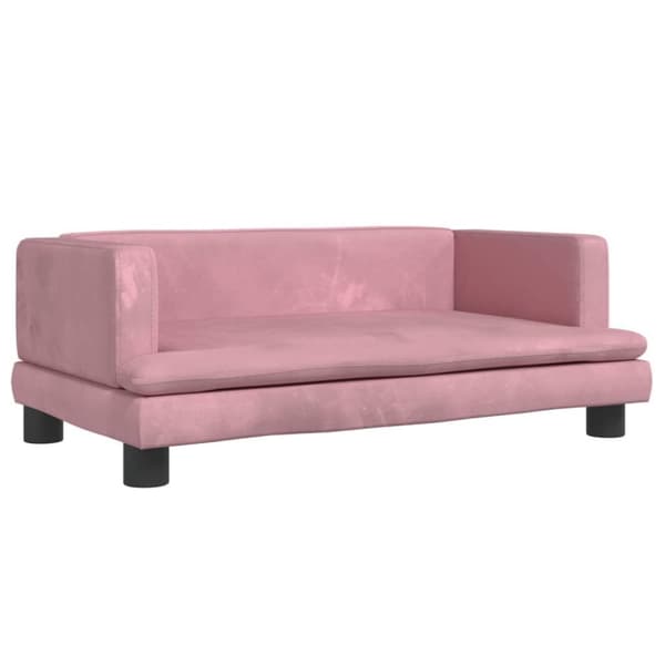 vidaXL hundeseng 80x45x30 cm velour lyserød