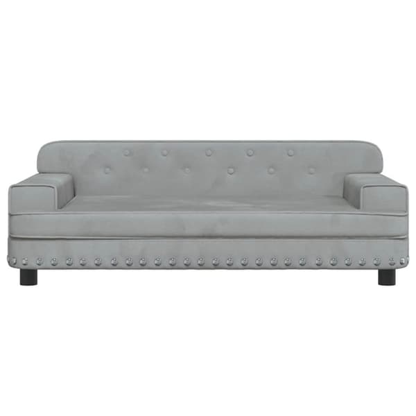 vidaXL hundeseng 90x53x30 cm velour lysegrå