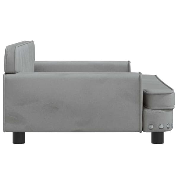 vidaXL hundeseng 90x53x30 cm velour lysegrå