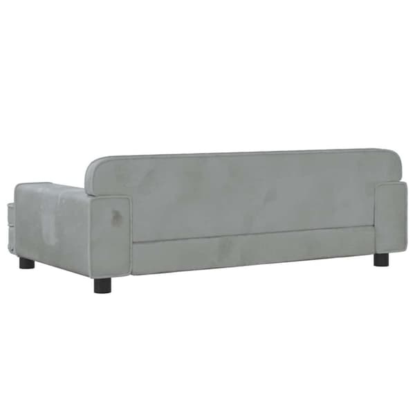 vidaXL hundeseng 90x53x30 cm velour lysegrå