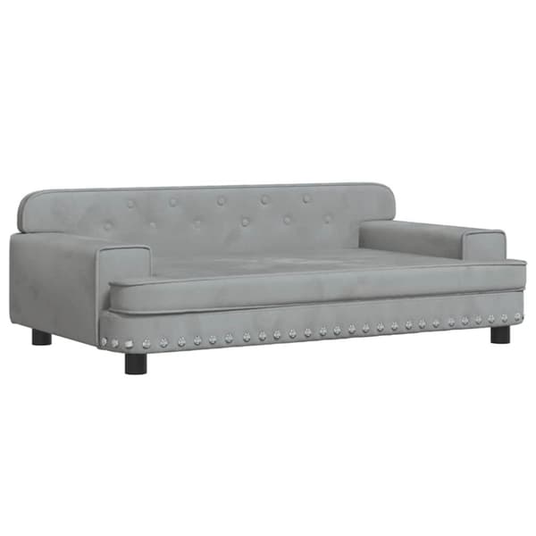 vidaXL hundeseng 90x53x30 cm velour lysegrå
