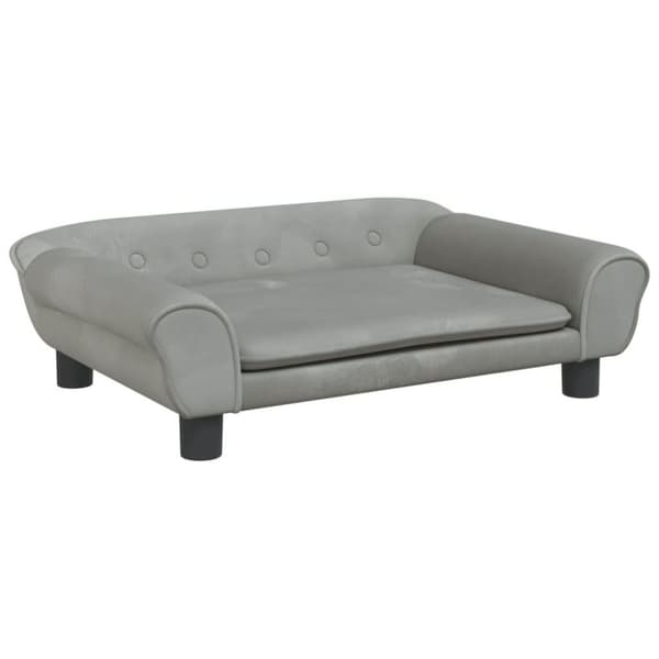 vidaXL Hundbädd ljusgrå 70x48x22 cm sammet