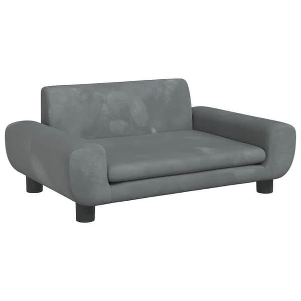 vidaXL hundeseng 70x45x33 cm velour mørkegrå