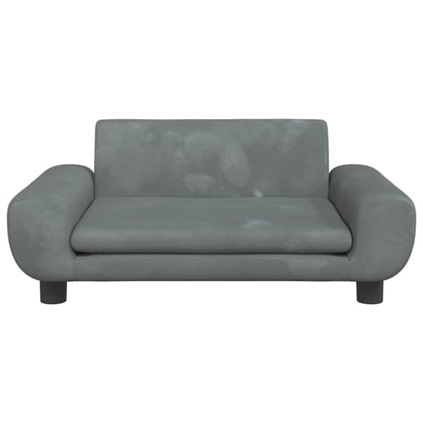 vidaXL hundeseng 70x45x33 cm velour mørkegrå