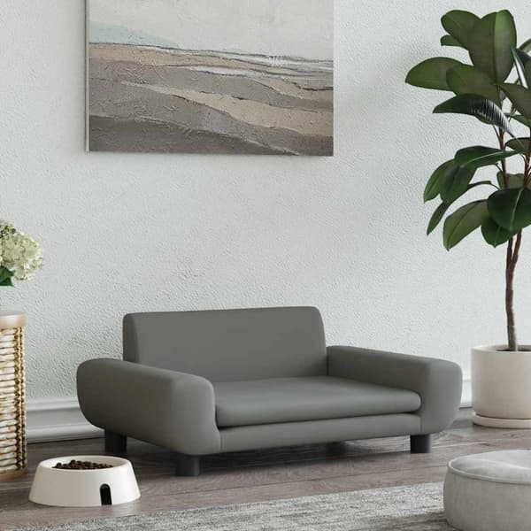 vidaXL hundeseng 70x45x33 cm velour mørkegrå
