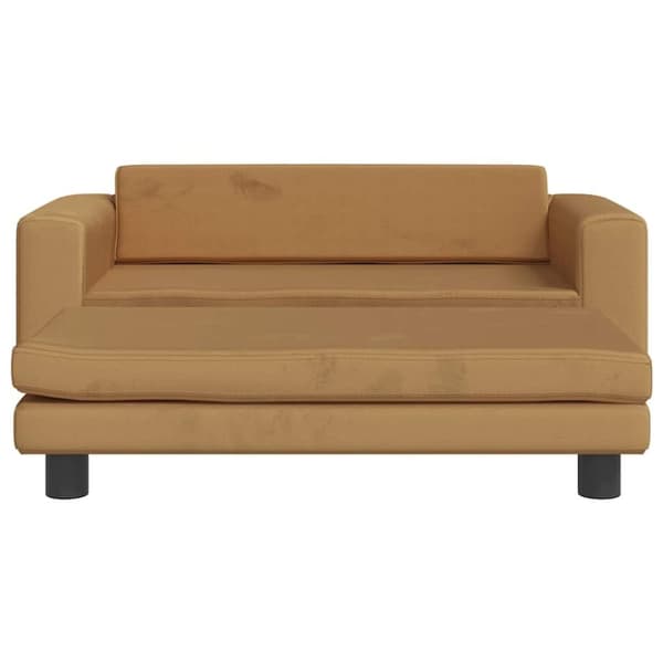 vidaXL hundeseng med forlængelse 100x50x30 cm velour brun