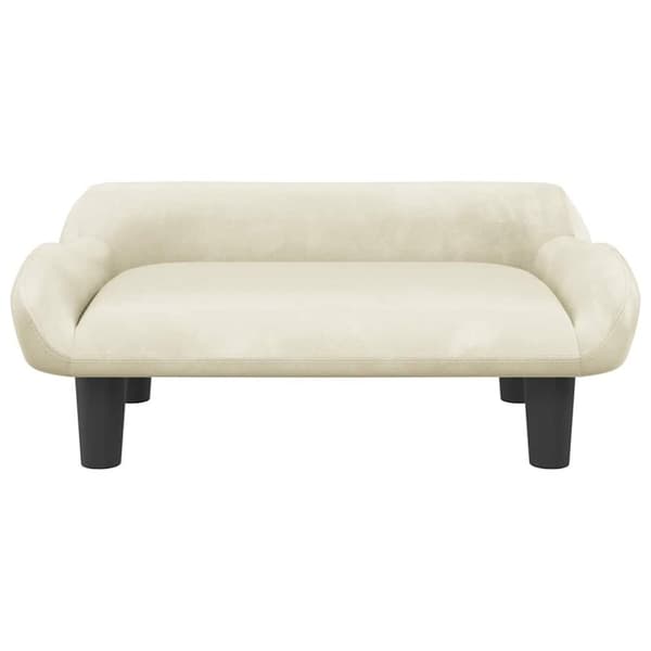 vidaXL hundeseng 70x40x24 cm velour cremefarvet