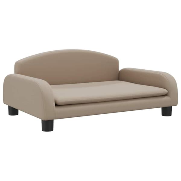 vidaXL hundeseng 70x45x30 cm kunstlæder cappuccinofarvet