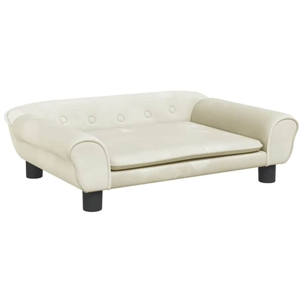 vidaXL hundeseng 70x48x22 cm velour cremefarvet