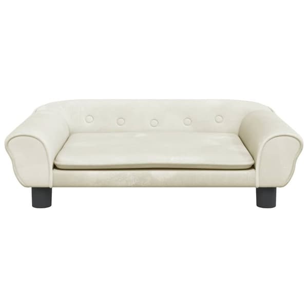 vidaXL hundeseng 70x48x22 cm velour cremefarvet