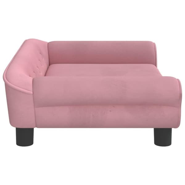 vidaXL hundeseng 70x48x22 cm velour lyserød