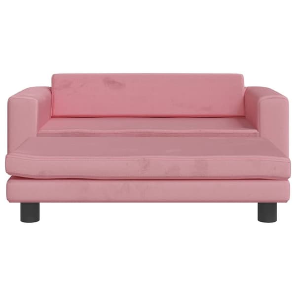 vidaXL Hundbädd med förlängning rosa 100x50x30 cm sammet