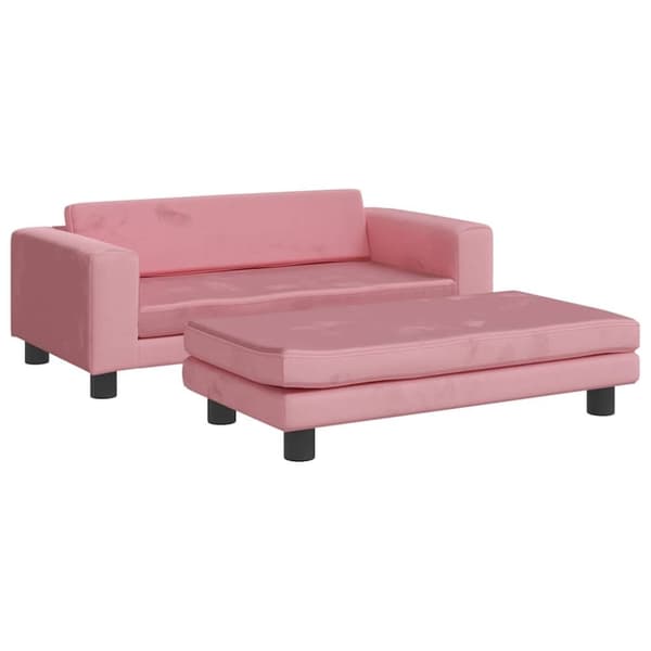 vidaXL Hundbädd med förlängning rosa 100x50x30 cm sammet