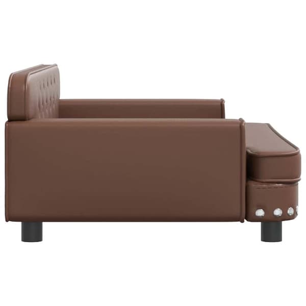 vidaXL hundeseng 90x53x30 cm kunstlæder brun