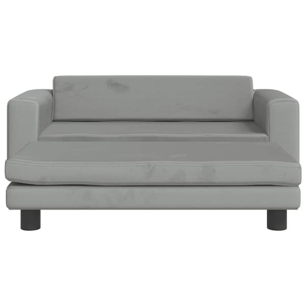 vidaXL hundeseng med forlængelse 100x50x30 cm velour lysegrå