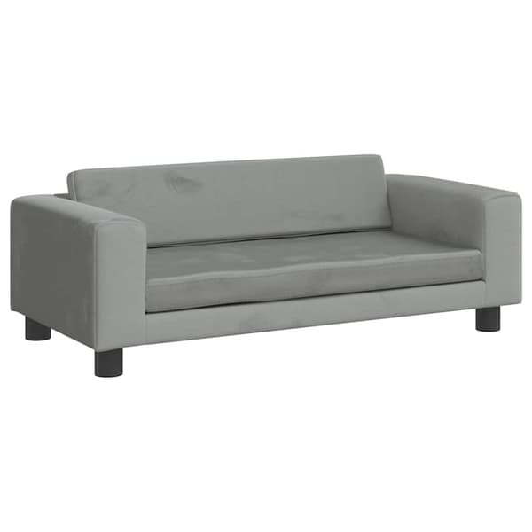 vidaXL hundeseng med forlængelse 100x50x30 cm velour lysegrå