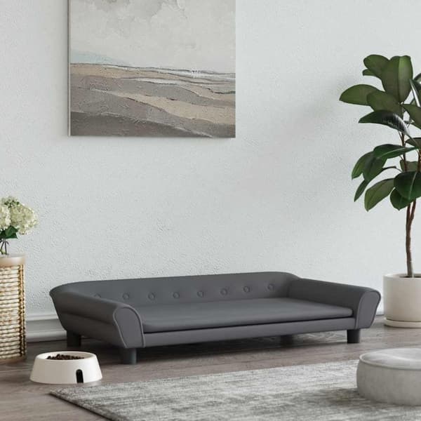 vidaXL hundeseng 100x50x21 cm velour mørkegrå