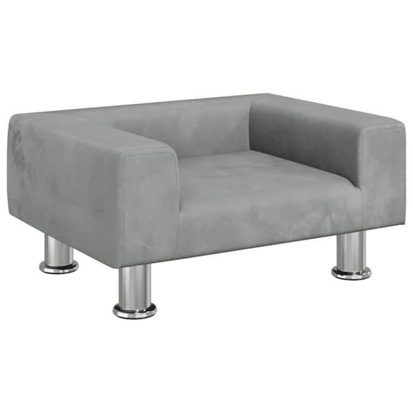 vidaXL hundeseng 50x40x26,5 cm velour lysegrå