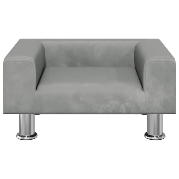 vidaXL hundeseng 50x40x26,5 cm velour lysegrå