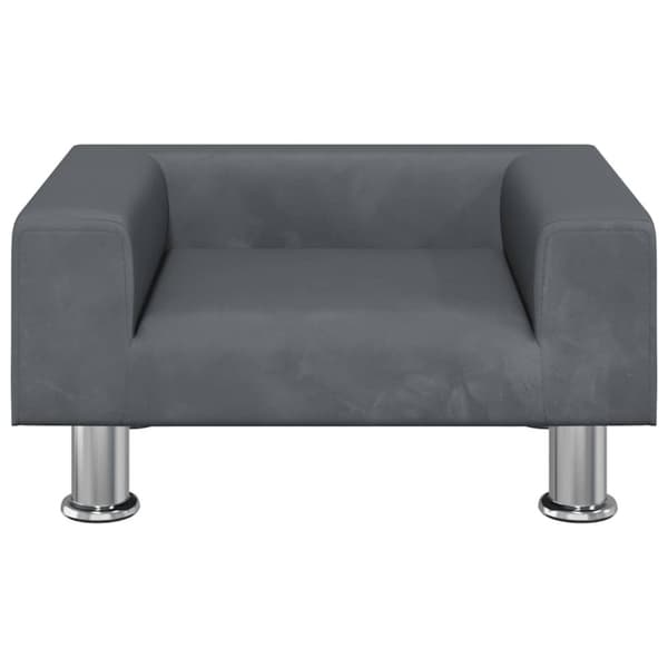 vidaXL hundeseng 50x40x26,5 cm velour mørkegrå