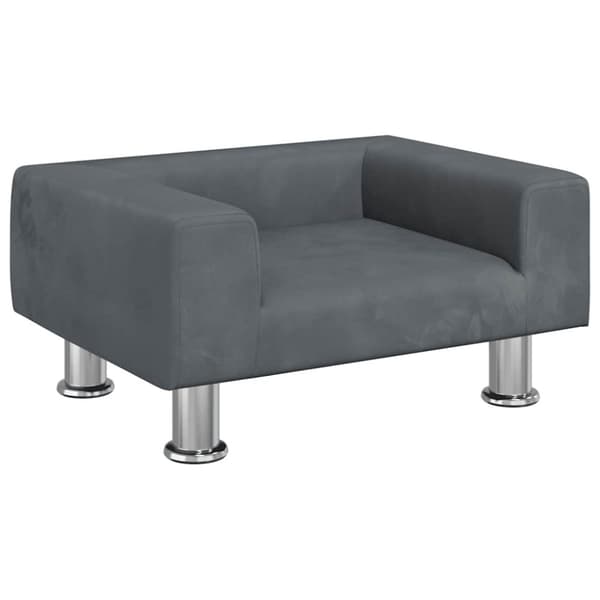 vidaXL hundeseng 50x40x26,5 cm velour mørkegrå