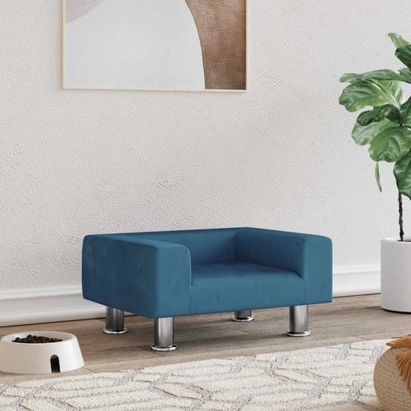 vidaXL Hundbädd blå 50x40x26,5 cm sammet