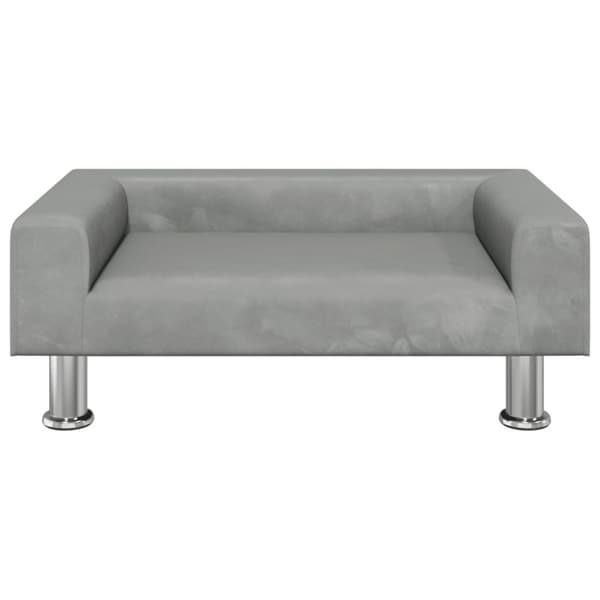 vidaXL hundeseng 70x45x26,5 cm velour lysegrå