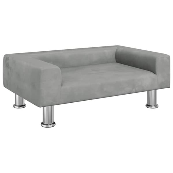vidaXL hundeseng 70x45x26,5 cm velour lysegrå
