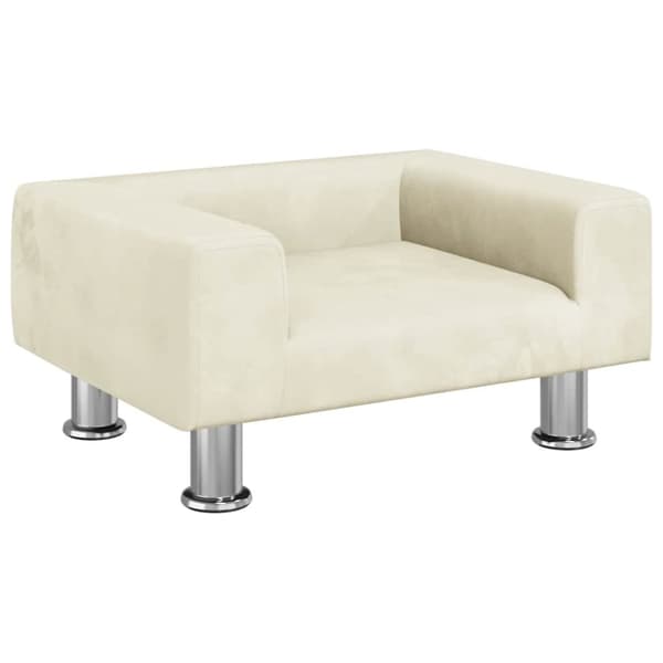 vidaXL Hundbädd gräddvit 50x40x26,5 cm sammet