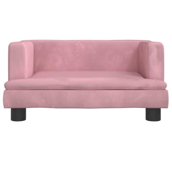 vidaXL hundeseng 60x40x30 cm velour lyserød
