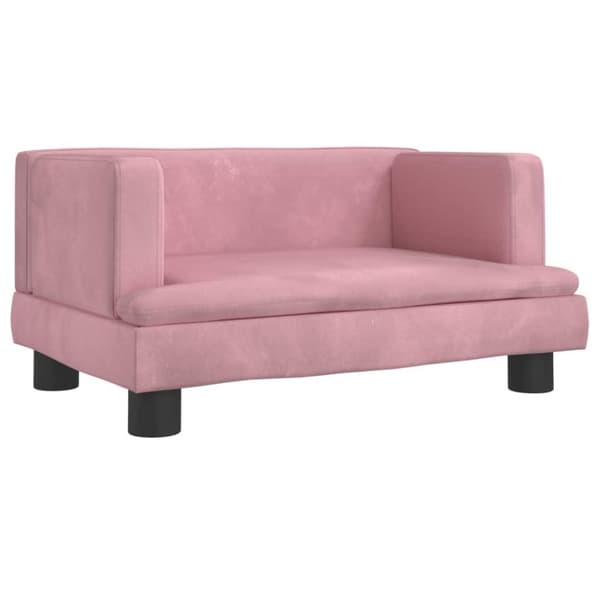 vidaXL hundeseng 60x40x30 cm velour lyserød
