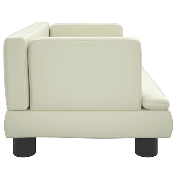 vidaXL hundeseng 60x40x30 cm kunstlæder cremefarvet