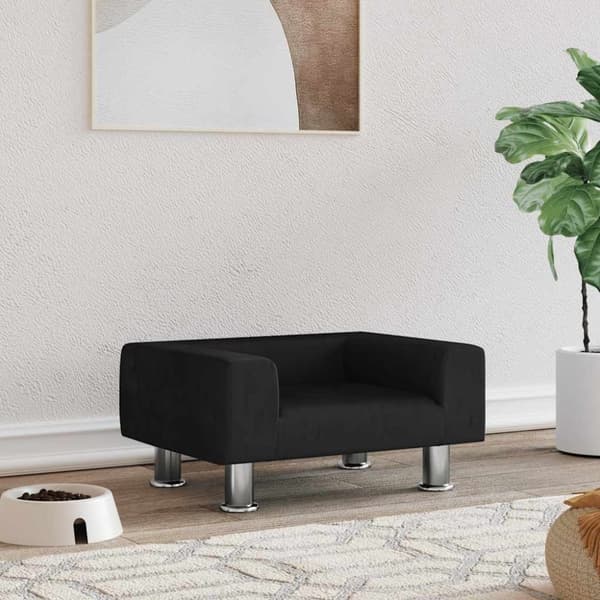vidaXL Hundbädd svart 50x40x26,5 cm sammet