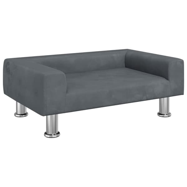 vidaXL Hundbädd mörkgrå 70x45x26,5 cm sammet