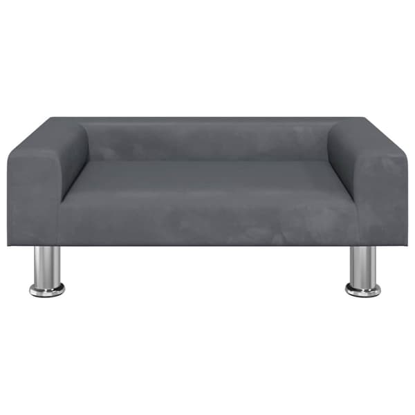 vidaXL Hundbädd mörkgrå 70x45x26,5 cm sammet