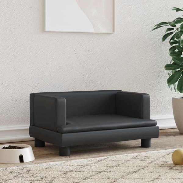 vidaXL Hundbädd svart 60x40x30 cm konstläder
