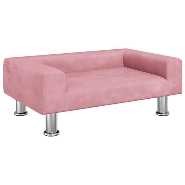vidaXL Hundbädd rosa 70x45x26,5 cm sammet